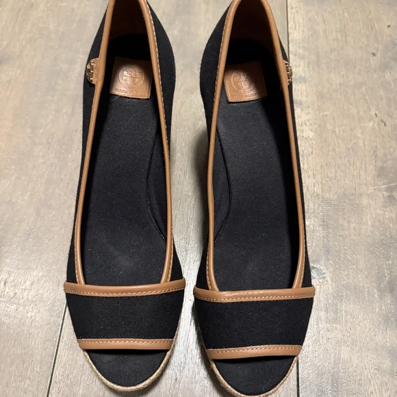 Tory Burch Black and Tan Espadrilles - Picture 1 of 4